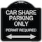 Signmission Car Share Parking Permit Required with Bidirectional Arrow Aluminum Sign, 18" x 18", BS-1818-24288 A-DES-BS-1818-24288 - alternate 1
